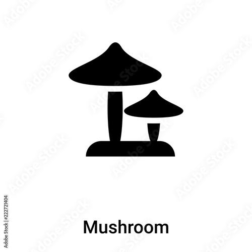Mushroom icon vector isolated on white background, logo concept of Mushroom sign on transparent background, black filled symbol