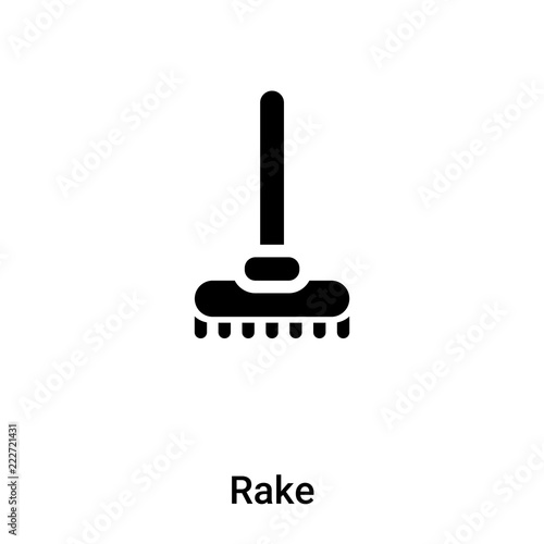 Rake icon vector isolated on white background, logo concept of Rake sign on transparent background, black filled symbol