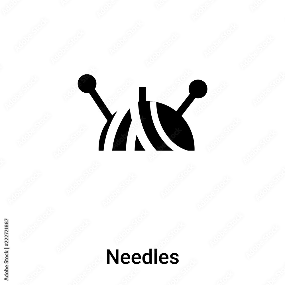 Needles icon vector isolated on white background, logo concept of Needles sign on transparent background, black filled symbol Needles icon vector isolated on white background, logo concept of Needles sign on transparent background, black filled symbol