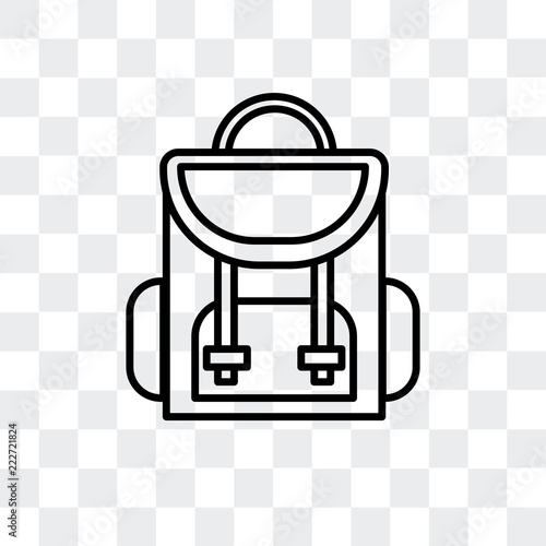 backpack icon isolated on transparent background. Modern and editable backpack icon. Simple icons vector illustration.
