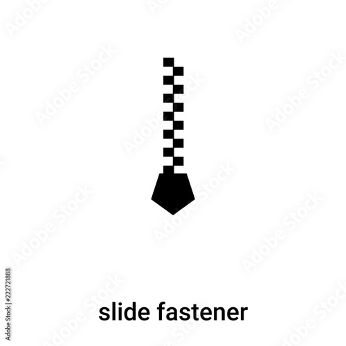 slide fastener icon vector isolated on white background, logo concept of slide fastener sign on transparent background, black filled symbol