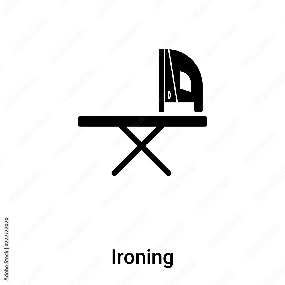 Ironing icon vector isolated on white background, logo concept of Ironing sign on transparent background, black filled symbol Ironing icon vector isolated on white background, logo concept of Ironing sign on transparent background, black filled symbol