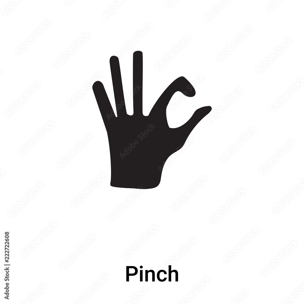 Pinch icon vector isolated on white background, logo concept of Pinch sign on transparent background, black filled symbol Pinch icon vector isolated on white background, logo concept of Pinch sign on transparent background, black filled symbol