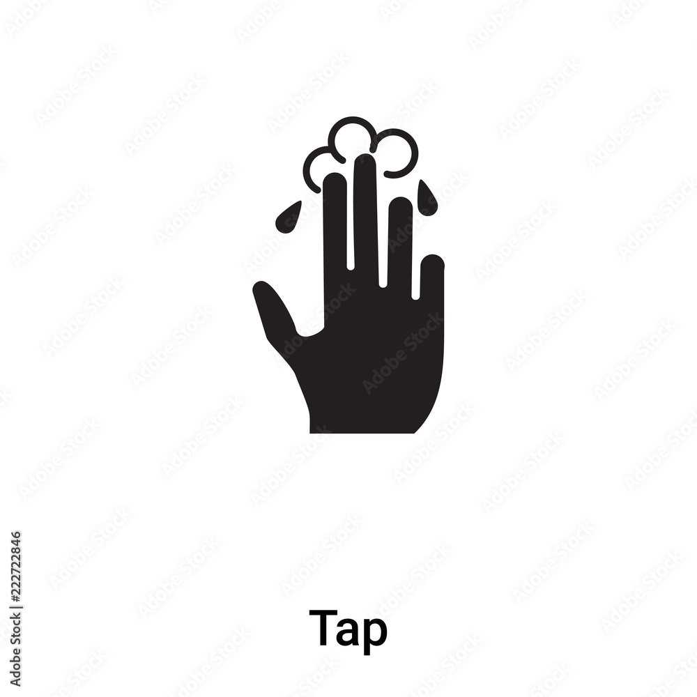 Tap icon vector isolated on white background, logo concept of Tap sign on transparent background, black filled symbol Tap icon vector isolated on white background, logo concept of Tap sign on transparent background, black filled symbol