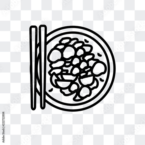 kung pao chicken icon isolated on transparent background. Modern and editable kung pao chicken icon. Simple icons vector illustration.