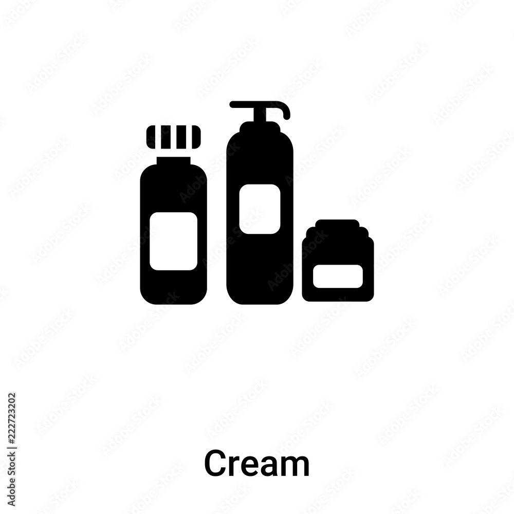 Cream icon vector isolated on white background, logo concept of Cream sign on transparent background, black filled symbol Cream icon vector isolated on white background, logo concept of Cream sign on transparent background, black filled symbol