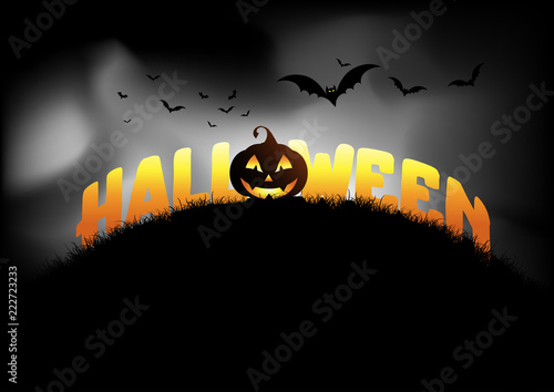 Halloween background with jack o lantern