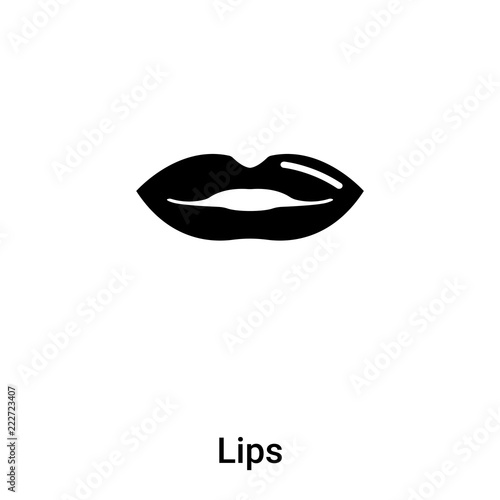 Lips icon vector isolated on white background, logo concept of Lips sign on transparent background, black filled symbol