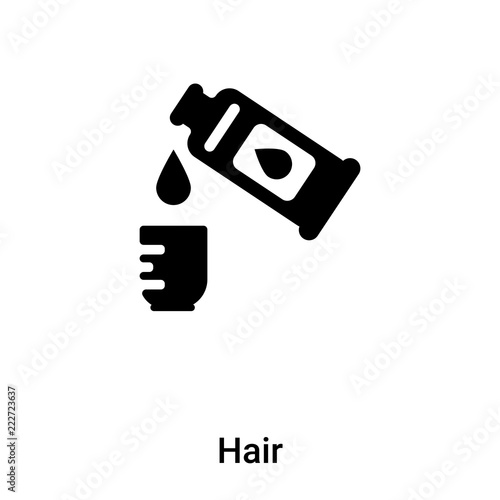 Hair icon vector isolated on white background, logo concept of Hair sign on transparent background, black filled symbol