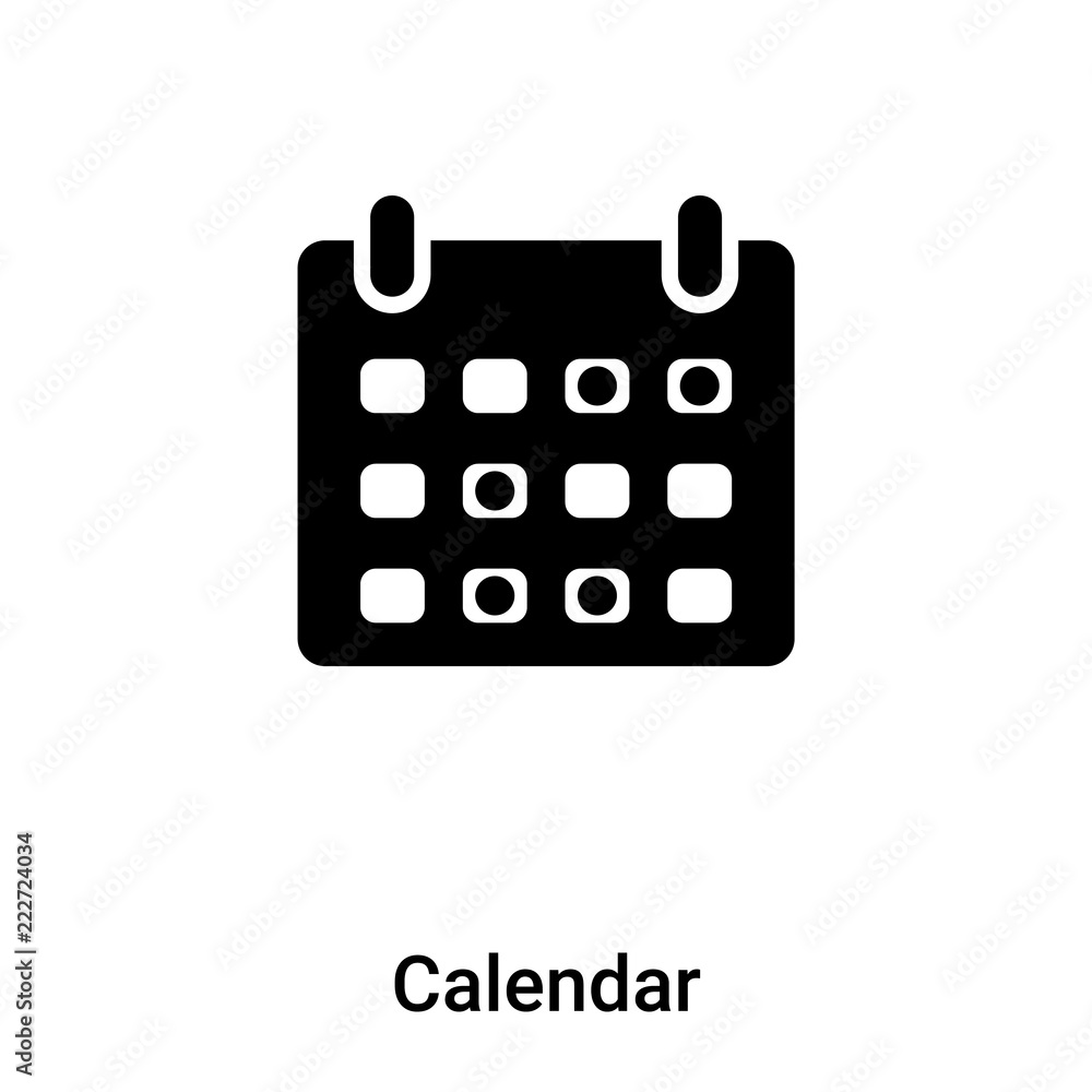 Calendar icon vector isolated on white background, logo concept of Calendar sign on transparent background, black filled symbol Calendar icon vector isolated on white background, logo concept of Calendar sign on transparent background, black filled symbol