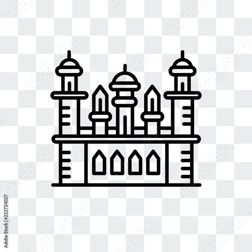 tomb of i'timad ud daulch icon isolated on transparent background. Modern and editable tomb of i'timad ud daulch icon. Simple icons vector illustration.