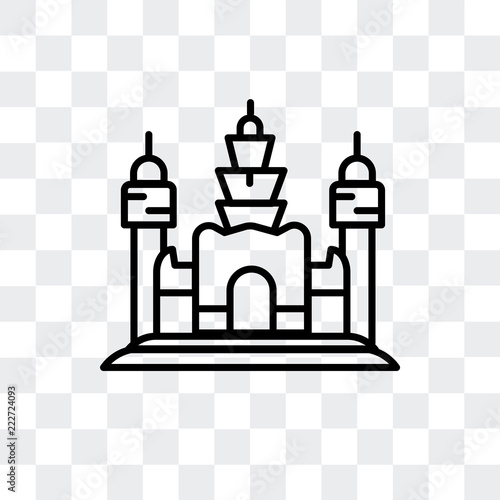 angkor wat icon isolated on transparent background. Modern and editable angkor wat icon. Simple icons vector illustration.