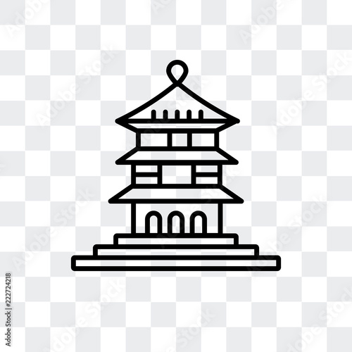 hall of supreme harmony in beijing icon isolated on transparent background. Modern and editable hall of supreme harmony in beijing icon. Simple icons vector illustration.
