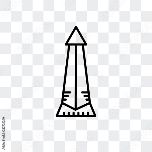 obelisk of buenos aires icon isolated on transparent background. Modern and editable obelisk of buenos aires icon. Simple icons vector illustration.