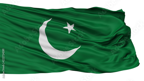 Pakistan Muslim League Flag, Isolated On White Background, 3D Rendering