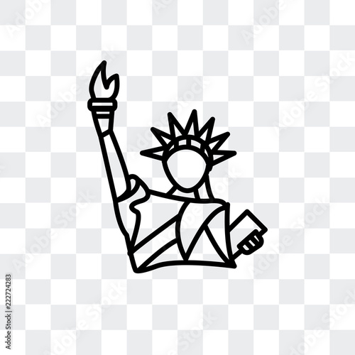 statue of liberty icon isolated on transparent background. Modern and editable statue of liberty icon. Simple icons vector illustration.