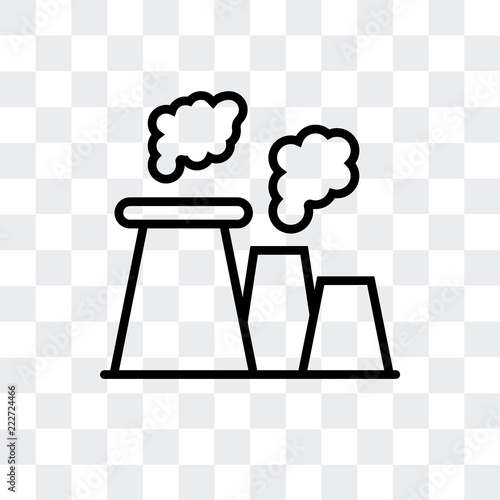nuclear plant icon isolated on transparent background. Modern and editable nuclear plant icon. Simple icons vector illustration.