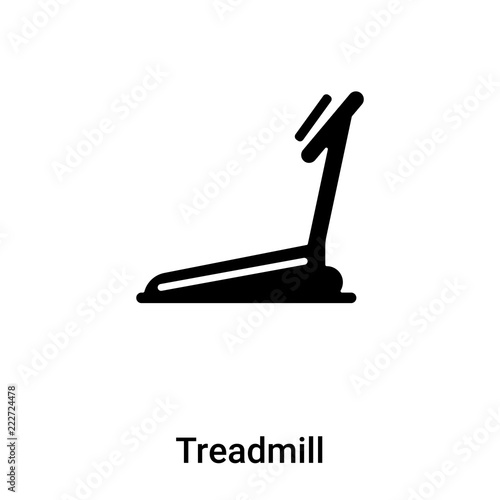 Treadmill icon vector isolated on white background, logo concept of Treadmill sign on transparent background, black filled symbol