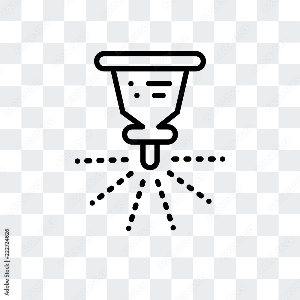 sprinkler icon isolated on transparent background. Modern and editable