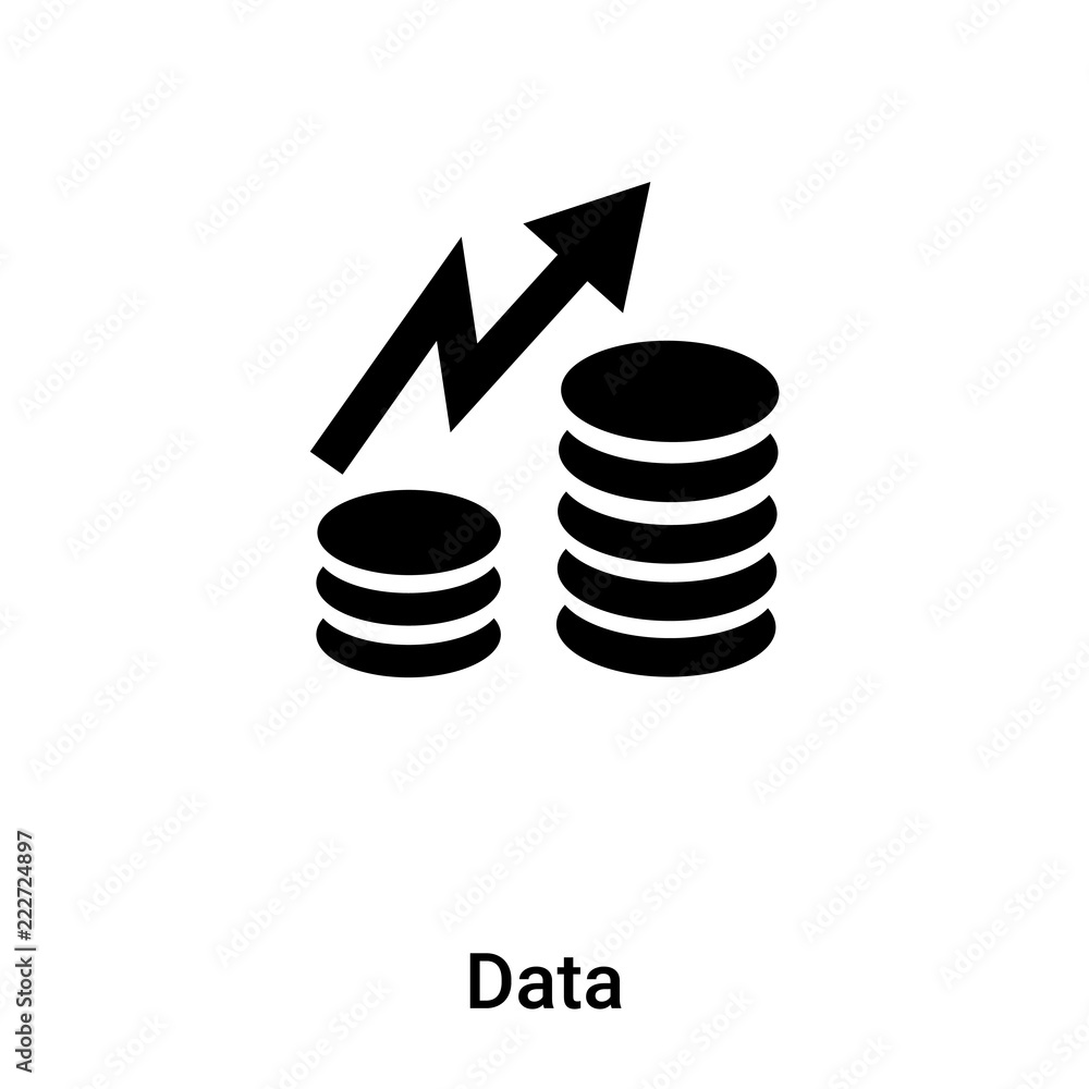 Data icon vector isolated on white background, logo concept of Data sign on transparent background, black filled symbol