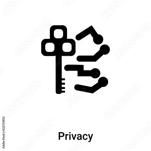 Privacy icon vector isolated on white background, logo concept of Privacy sign on transparent background, black filled symbol