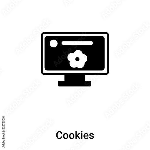 Cookies icon vector isolated on white background, logo concept of Cookies sign on transparent background, black filled symbol