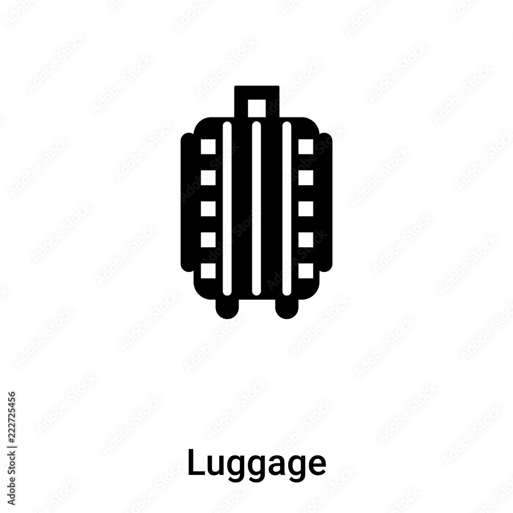Luggage icon vector isolated on white background, logo concept of Luggage sign on transparent background, black filled symbol Luggage icon vector isolated on white background, logo concept of Luggage sign on transparent background, black filled symbol
