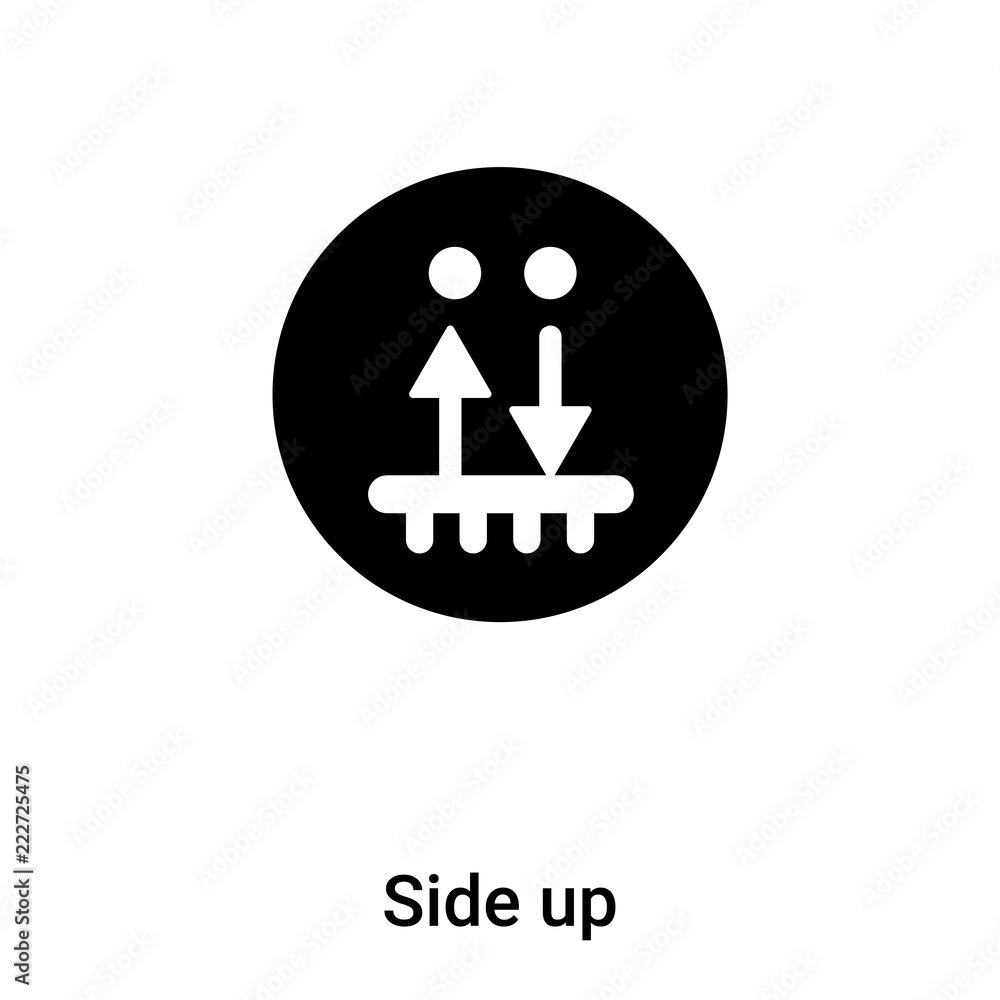Fototapeta premium Side up icon vector isolated on white background, logo concept of Side up sign on transparent background, black filled symbol