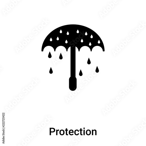 Protection icon vector isolated on white background, logo concept of Protection sign on transparent background, black filled symbol
