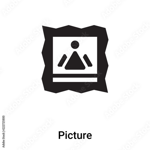 Picture icon vector isolated on white background, logo concept of Picture sign on transparent background, black filled symbol