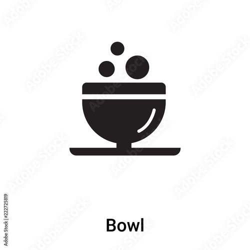 Bowl icon vector isolated on white background, logo concept of Bowl sign on transparent background, black filled symbol