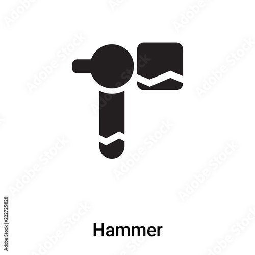 Hammer icon vector isolated on white background, logo concept of Hammer sign on transparent background, black filled symbol