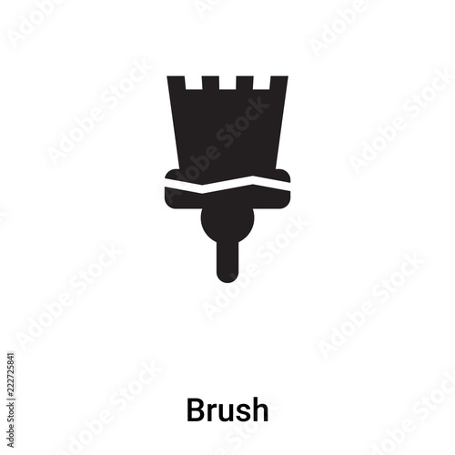 Brush icon vector isolated on white background, logo concept of Brush sign on transparent background, black filled symbol