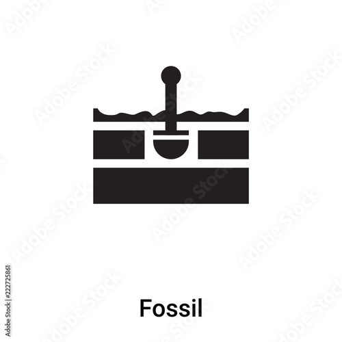 Fossil icon vector isolated on white background, logo concept of Fossil sign on transparent background, black filled symbol