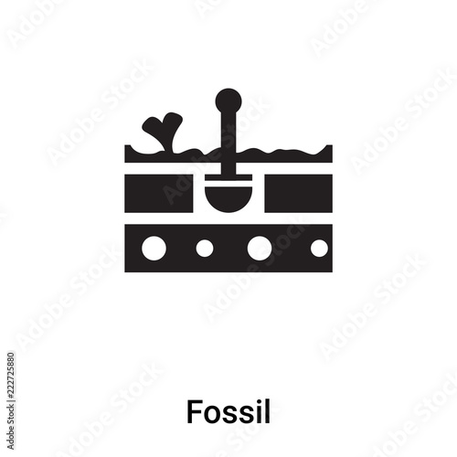 Fossil icon vector isolated on white background, logo concept of Fossil sign on transparent background, black filled symbol