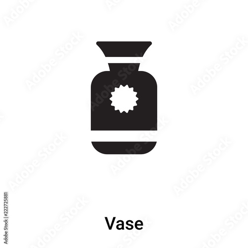 Vase icon vector isolated on white background, logo concept of Vase sign on transparent background, black filled symbol