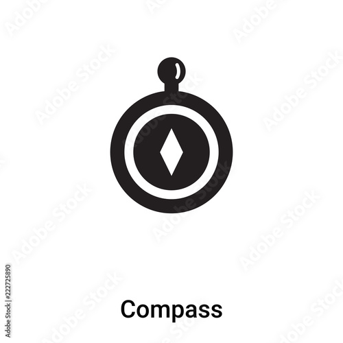 Compass icon vector isolated on white background, logo concept of Compass sign on transparent background, black filled symbol