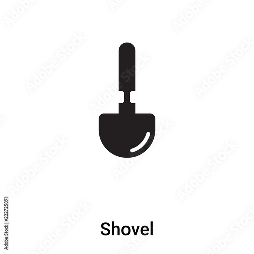 Shovel icon vector isolated on white background, logo concept of Shovel sign on transparent background, black filled symbol