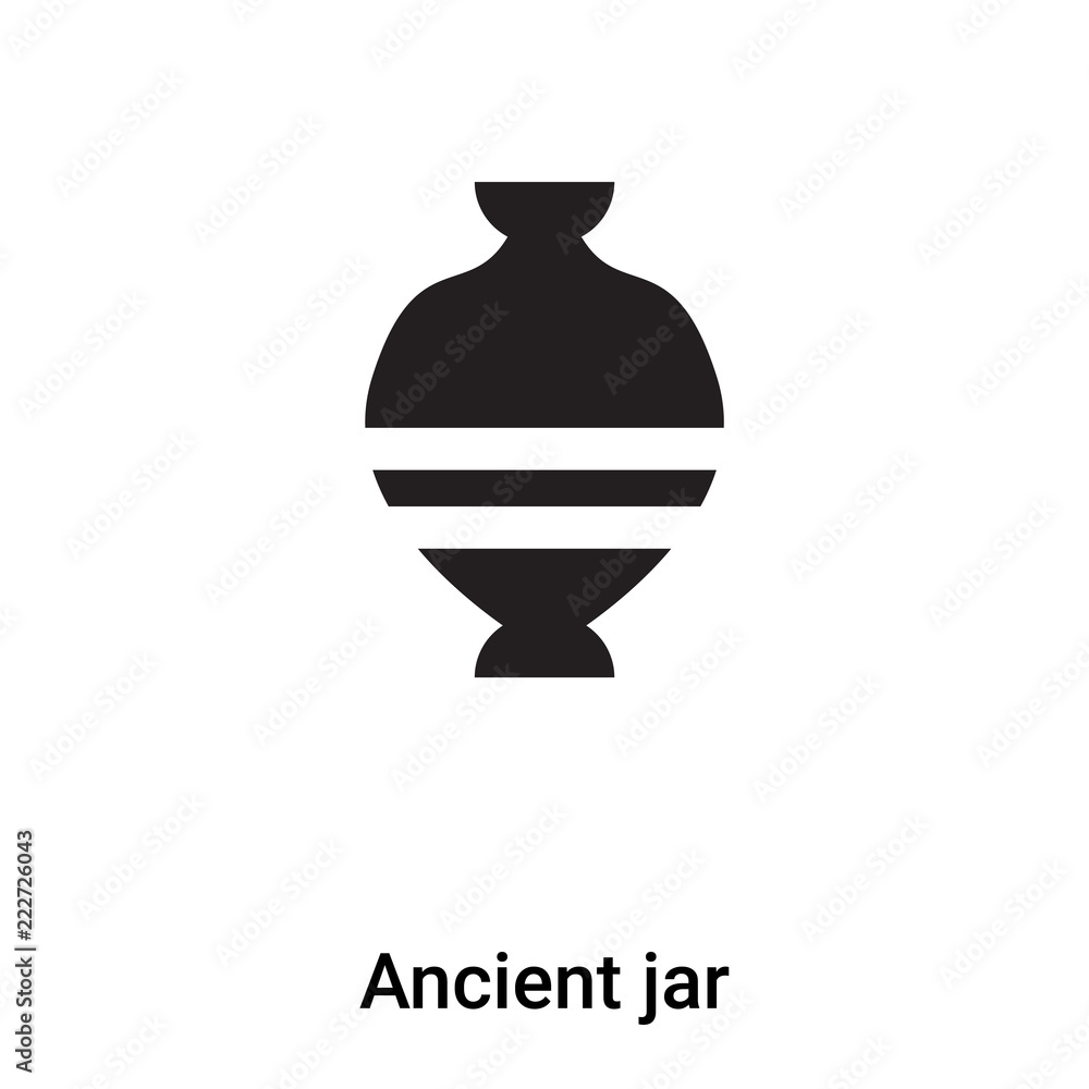 Ancient jar icon vector isolated on white background, logo concept of ...