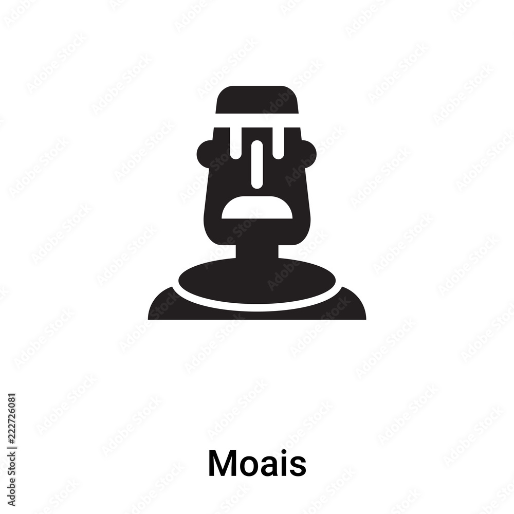 Moais icon vector isolated on white background, logo concept of Moais sign on transparent background, black filled symbol Moais icon vector isolated on white background, logo concept of Moais sign on transparent background, black filled symbol