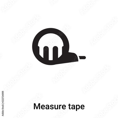 Measure tape icon vector isolated on white background, logo concept of Measure tape sign on transparent background, black filled symbol