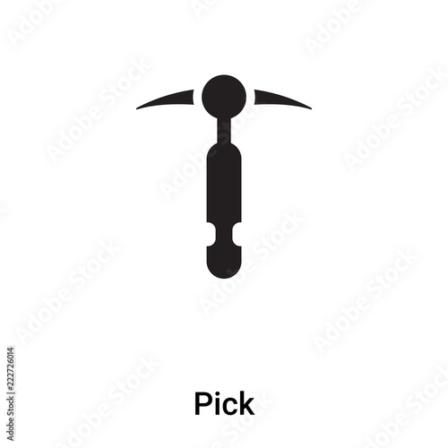 Pick icon vector isolated on white background, logo concept of Pick sign on transparent background, black filled symbol