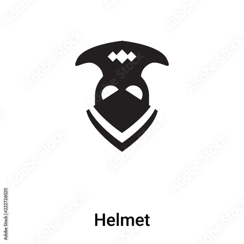 Helmet icon vector isolated on white background, logo concept of Helmet sign on transparent background, black filled symbol