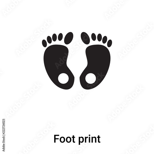 Foot print icon vector isolated on white background, logo concept of Foot print sign on transparent background, black filled symbol