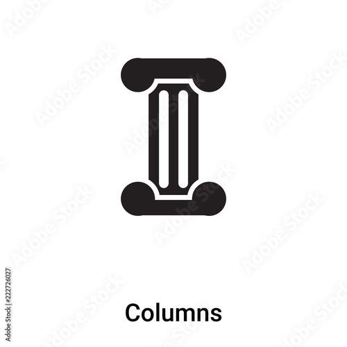 Columns icon vector isolated on white background, logo concept of Columns sign on transparent background, black filled symbol