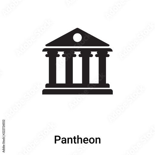 Pantheon icon vector isolated on white background, logo concept of Pantheon sign on transparent background, black filled symbol