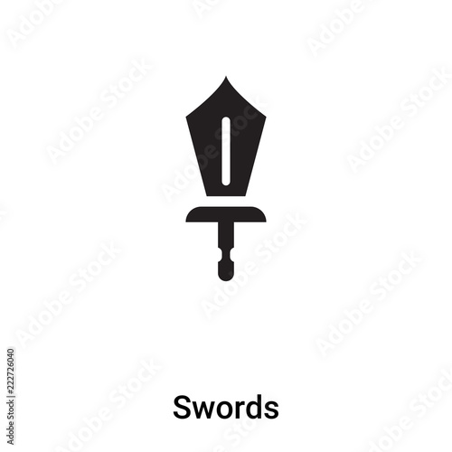 Swords icon vector isolated on white background, logo concept of Swords sign on transparent background, black filled symbol