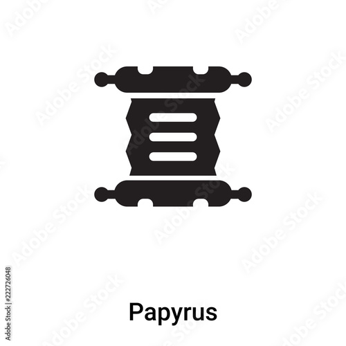 Papyrus icon vector isolated on white background, logo concept of Papyrus sign on transparent background, black filled symbol