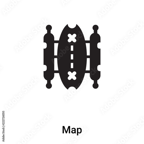 Map icon vector isolated on white background, logo concept of Map sign on transparent background, black filled symbol
