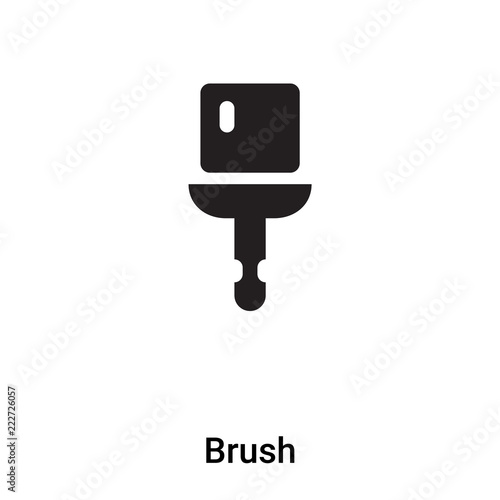 Brush icon vector isolated on white background, logo concept of Brush sign on transparent background, black filled symbol